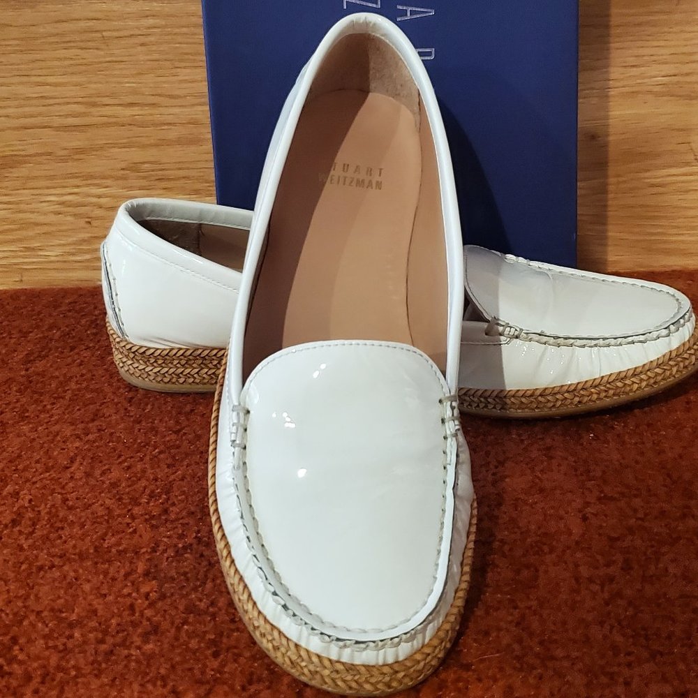 Stuart Weitzman "Geek" loafers, patent leather